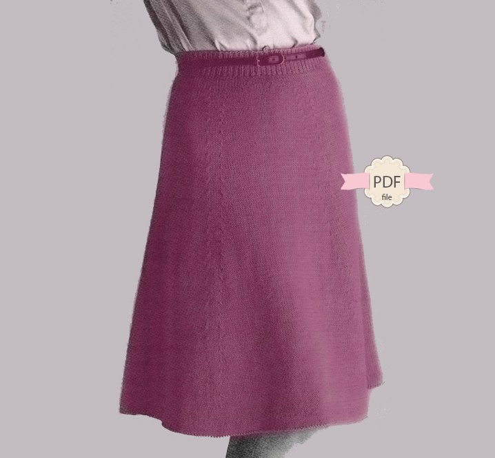 Flared Skirt Knitting Pattern PDF Womens Long Winter Skirt 4 Etsy