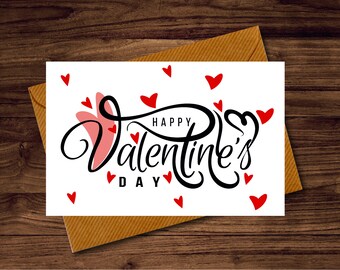 Happy Valentine's Day Printable Card / Instant Download PDF / Card ...