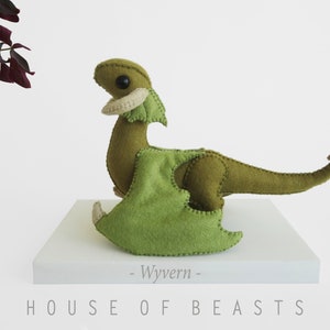 Wyvern. DIY stuffed felt animal pattern and guide.