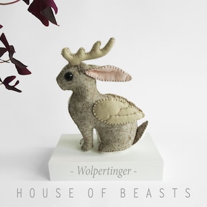 Wolpertinger / Jackalope / Hare / Rabbit. DIY Stuffed Felt Animal ...