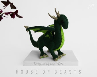 エンシェントドラゴン　フェルト　ぬいぐるみ ドラゴン フェルト地ぬいぐるみ 4本足 - ぱぱぃや's ぬいぐるみ