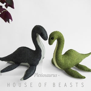 Filz Plesiosaurus / Filz Dinosaurier. DIY Schnittmuster und Anleitung.