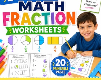 Second Grade Math Fraction Worksheets Printable PDF
