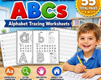 ABC Tracing Workbook: Early Learning Handwriting Practice 55 pages