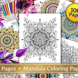 100 Mandala Coloring Pages: Adult Art Therapy (PDF Download)