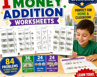 Engaging First Grade Money Math Worksheets: Fun & Educational Learning for Kids!