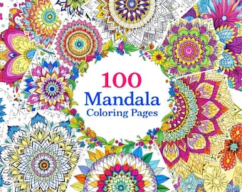 100 Unique Mandala Designs for Relaxing Adult Coloring - Download PDF