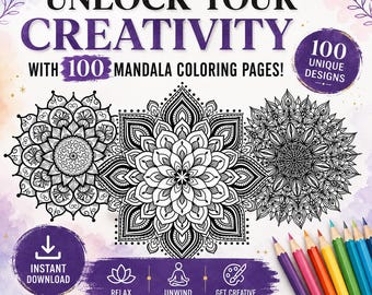 100 Mandala Coloring Pages: Adult Art Therapy (PDF Download)