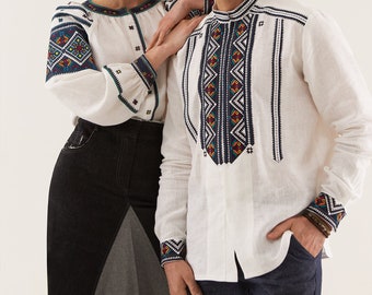 In stock! 2024 modern embroidered shirt vyshyvanka for men, Ukrainian design embroidery, linen shirt for men, natural ethnic clothes