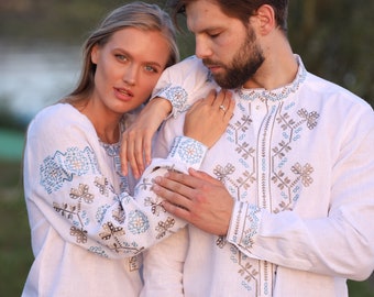 Ukrainian Clothing, Vyshyvanka For Mens, Ukrainian Embroidery, Traditional Linen Shirt, Handmade Gift, Folk Embroidery, Linen Shirt Men