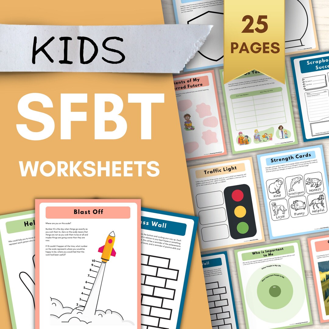 SFBT Worksheets for Kids Solution Focused Therapy SFBT Questions SFBT Worksheets for Kids Solution Focused Therapy SFBT Questions