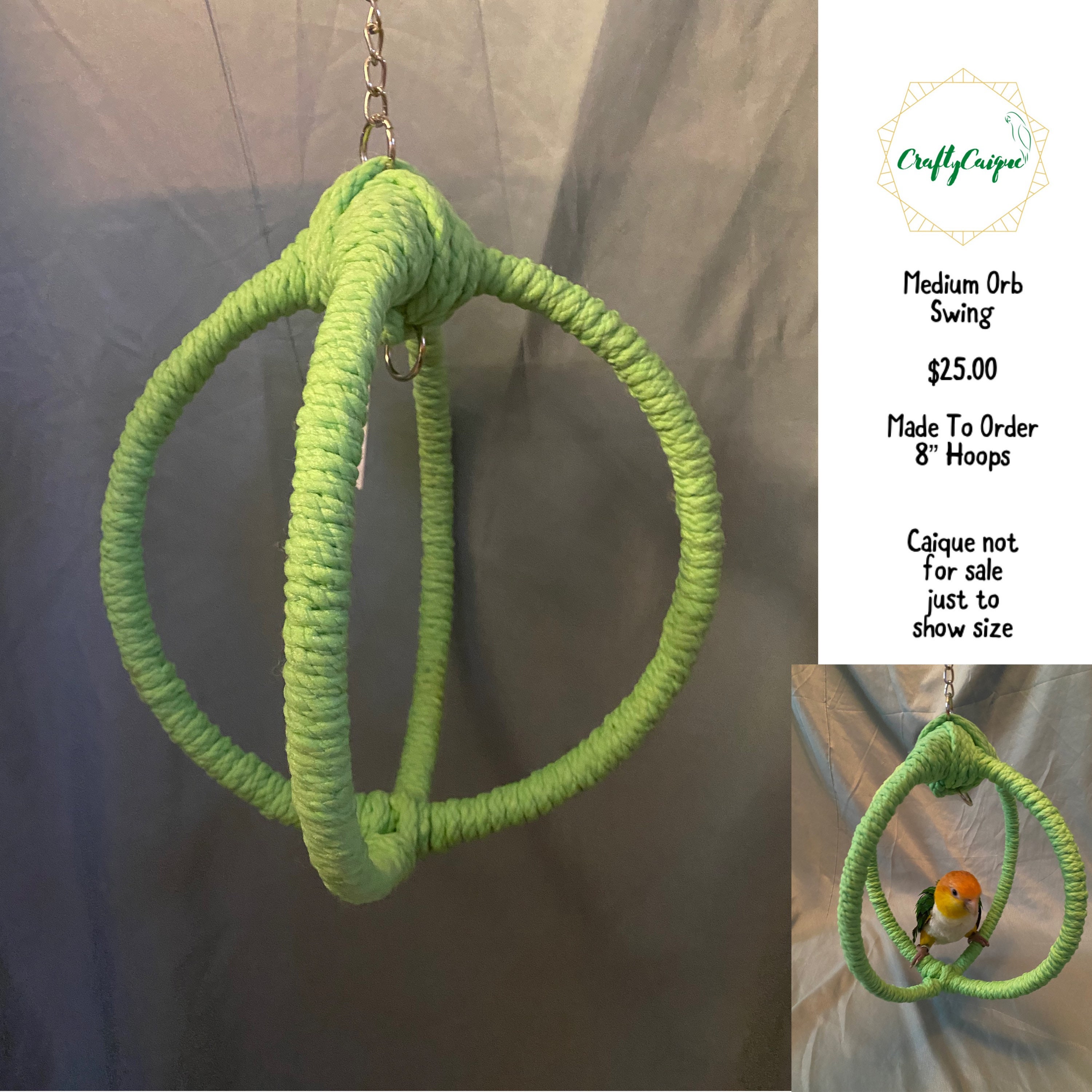 Medium Orb Bird Swing Parrot Swing Bird Swing Etsy