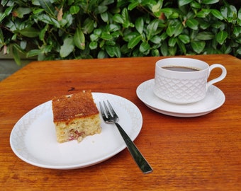 SELTEN! Quistgaard Palet WHITE (Cordial), seltenes Trio-Set (Tasse, Untertasse, Kuchenteller) – Dänemark – Jens H Quistgaard 1970er Jahre