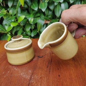 Stavangerflint FINSE Set of creamer+ Sugarbowl. Design Kaare Berven Fjeldsaa (Norway) 1960es