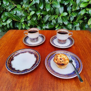 Quistgaard MEXICO - Set of 2 Coffee Trio-set Cup with Saucer and Cakeplate - Denmark Bing Grondahl Copenhagen - Jens H Quistgaard 1970-1979