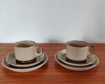 Quistgaard PERU - Set of 2 Trio-set Cup with Saucer and Cakeplate - Kronjyden Denmark - Jens H Quistgaard 1970es