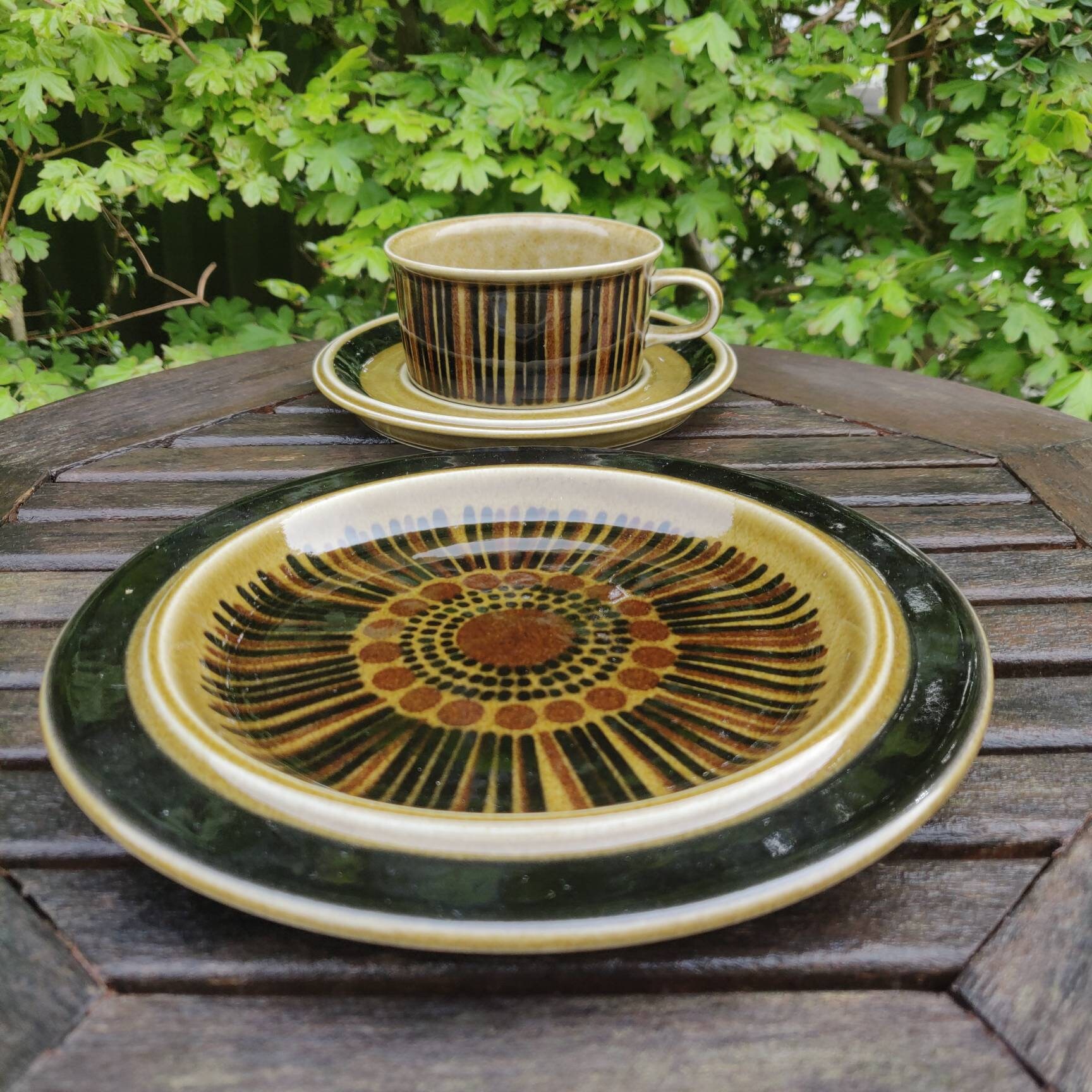 Arabia KOSMOS Mocca Trio-set (small Cup, Saucer, Plate Arabia KOSMOS Mocca Trio-set (small Cup, Saucer, Plate