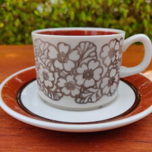 Gefle AGNETA Duo-set (cup, saucer). Designed by Helmer Ringström - Made in Sweden 1970es.