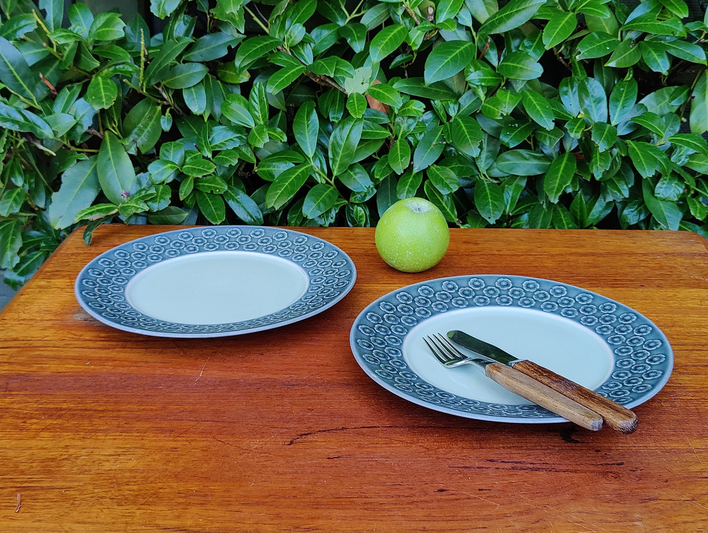 RARE! Set of 2 Quistgaard AZUR Blue/green Dinner Plates