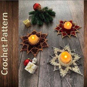 Crochet Pattern: Tea Light Holder Christmas Star