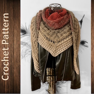 Crochet Pattern Triangular Scarf "Oineis"