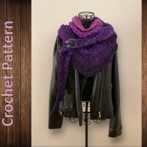 Crochet Pattern Flat Triangular Scarf &quot;Eunomia&quot;