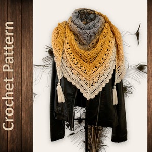 Crochet Pattern Triangular Scarf &quot;Balta&quot;