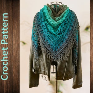 Crochet Pattern Triangular Scarf "Leukone"