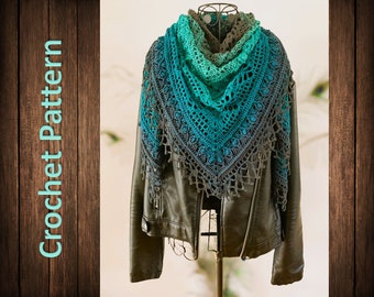 Crochet Pattern Triangular Scarf "Leukone"
