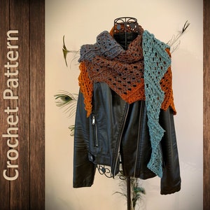 Crochet Pattern Triangular Scarf &quot;Rhoxane&quot;