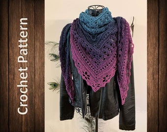 Crochet Pattern Triangular Scarf "Themis"