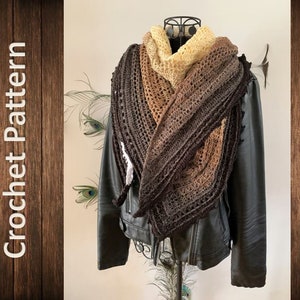 Crochet Pattern Triangular Scarf &quot;Thyia&quot;