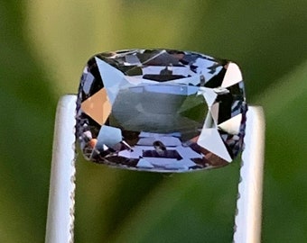 Natural Spinel Bluish Gray  Cushion Faceted Loose Stone Fine Cut Spinel For Jewellery making . Custom Spinel 2.40 carats From Burma