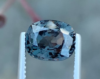 Natural Spinel Bluish Gray  Cushion Faceted Loose Stone Fine Cut Spinel For Jewellery making . Custom Spinel 2.80 carats From Burma