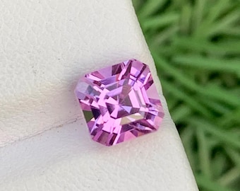 Natural Kunzite Loose Gemstone, Deep Pink Square Kunzite ,Flawless Kunzite Stone Jewelry .  Asscher Cut Kunzite Stone, 3.70 CT