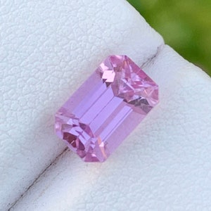 Pink Kunzite Gemstone: 3.30 Carat Emerald Cut, October Birthstone