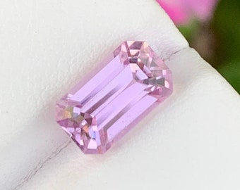 Rose Pink colour Natural Kunzite Loose Gemstone , Emerald Cut Kunzite , Fine Cut For Jewelry , Kunzite October Birthstone , 4.65 Carats