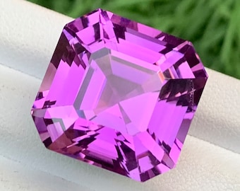 Magenta colour Natural Kunzite Loose Gemstone , Asscher Cut Kunzite , Fine Cut For Jewelry , Kunzite October Birthstone , 50 Carats