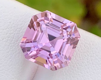 Natural  Pink  Kunzite Loose Gemstone , Asscher / Square Cut Kunzite , Fine Cut For Jewelry , Kunzite October Birthstone , 9.70 Carats