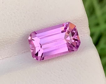 Reddish Pink Kunzite Loose Gemstone, Emerald Cut Kunzite , Kunzite Gemstone Fine Cut For Jewellery , Kunzite October Birthstone ,3.60 Carats