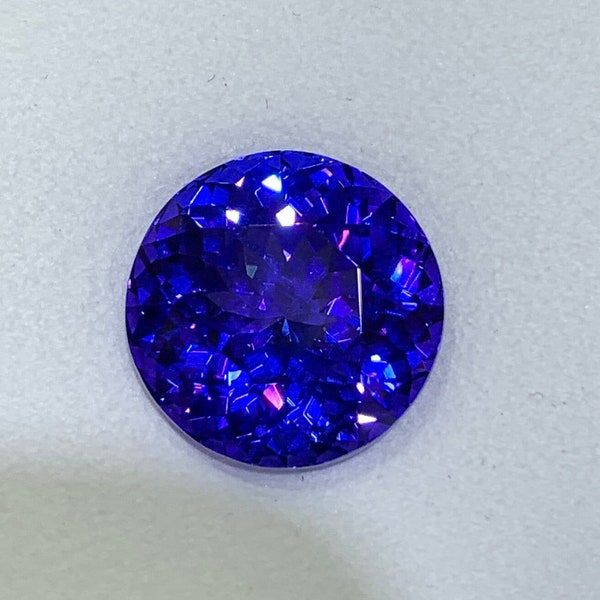 Round D Block Natural Tanzanite, Round Brilliant Cut Royal Blue Tanzanite,  Round Shape Tanzanite Ring 12.30 Carats