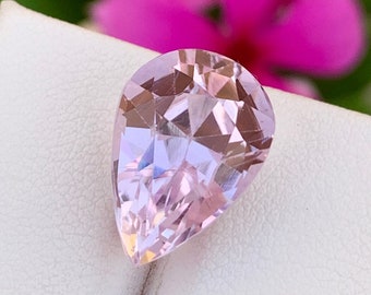Baby Pink Kunzite Loose Gemstone , Pear Shape Kunzite , Fine Cut For Jewellery , Kunzite October Birthstone , Magenta Colour  11.50 Carats