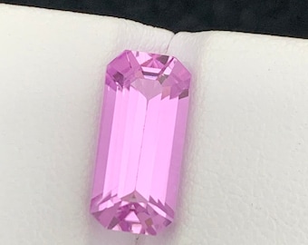 Deep baby Pink Natural Kunzite Loose Gemstone , Emerald Cut Kunzite , Kunzite Fine Cut For Jewelry, Kunzite October Birthstone , 5.50 Carats