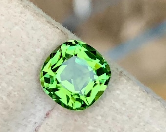 Mint Green Tourmaline Gemstone: Square Cut, 2.20 Carat, Afghanistan Origin