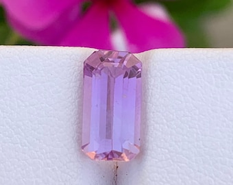 Natural lilac pink Kunzite Loose Gemstone , Emerald Cut Kunzite , Fine Cut For Jewelry , Kunzite October Birthstone , 4:10 Carats