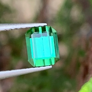 Bluish Green Natural Tourmaline Gemstone For Sale , Emerald Fine Cut Blue Green Tourmaline For Jewellery , 1.30 Carats