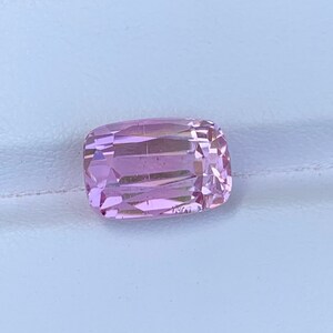 Baby Pink Natural Kunzite Loose Gemstone , Cushion Cut Kunzite , Fine Cut For Jewellery , Kunzite October Birthstone , 6.20  Carats