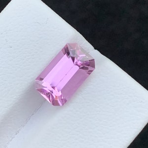 Pink Kunzite Gemstone: Natural Emerald Cut, 5 Carats