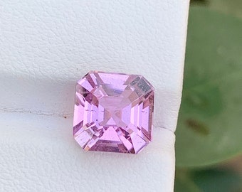 Natural Kunzite Loose Gemstone, Deep Pink Kunzite Gemstone,Flawless Kunzite Stone, Gemstone Jewelry Lilac kunzite Asscher Cut Stone, 4.50 CT