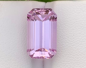 Baby Pink Kunzite Loose Gemstone , Emerald Cut Kunzite , Fine Cut For Jewellery , Kunzite October Birthstone , 12.30  Carats Pink Gemstones